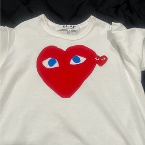 Comme des Garcons PLAY White Tee with Red Heart Design